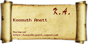 Kossuth Anett névjegykártya